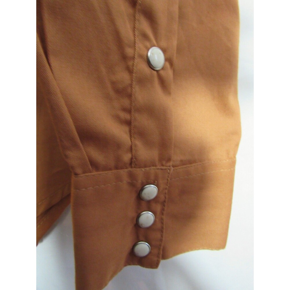 Panhandle Brown Bronc Rider Embroidered Snap Down Long Sleeve Shirt Size XL NWT - Picture 4 of 7